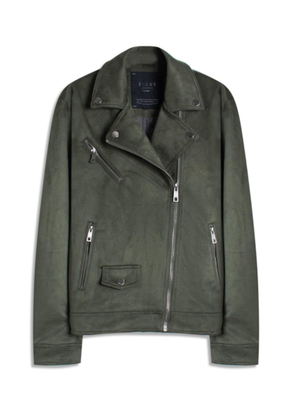 Jaqueta Washed Suede Loose Floresta