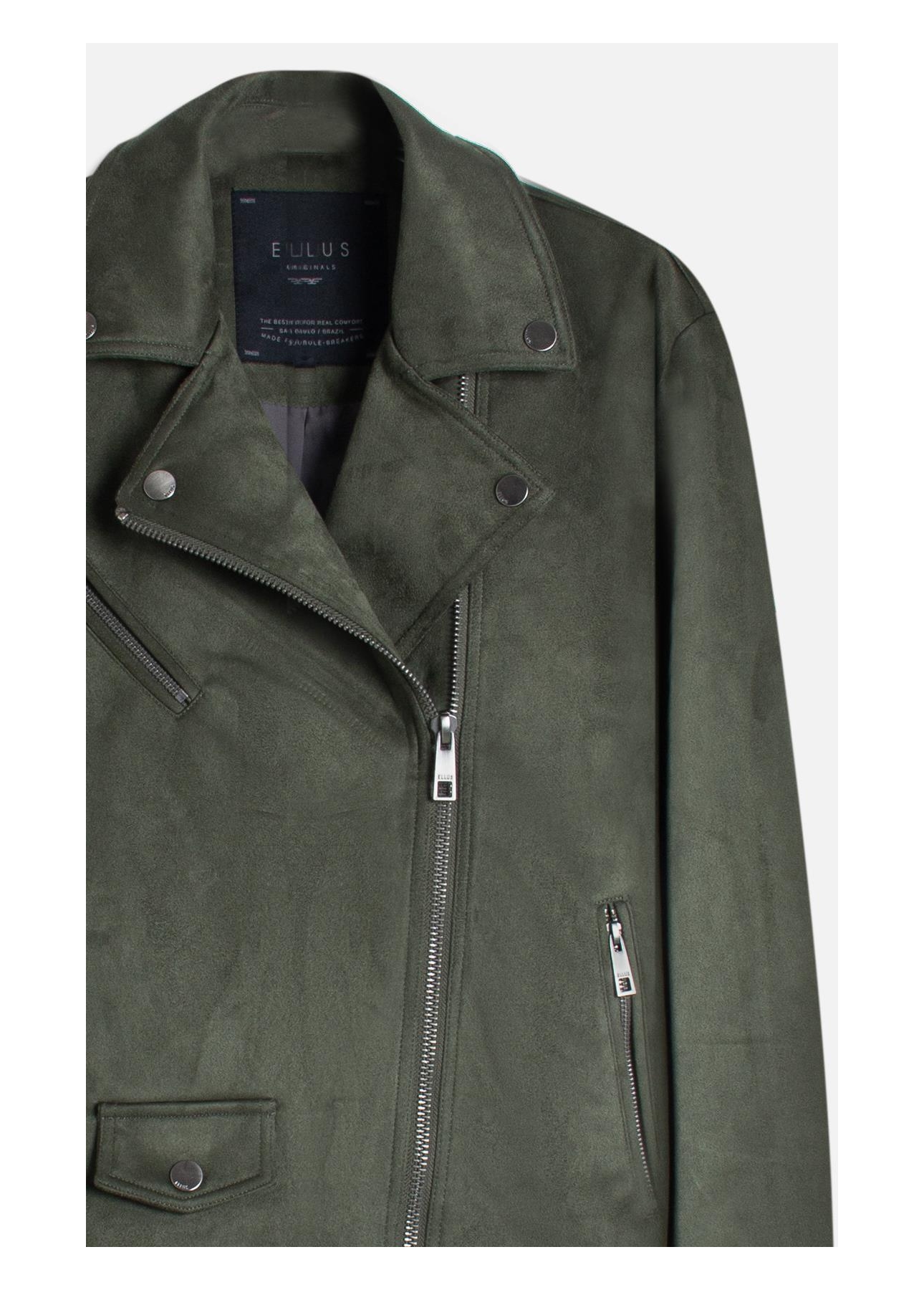 Jaqueta Washed Suede Loose Floresta