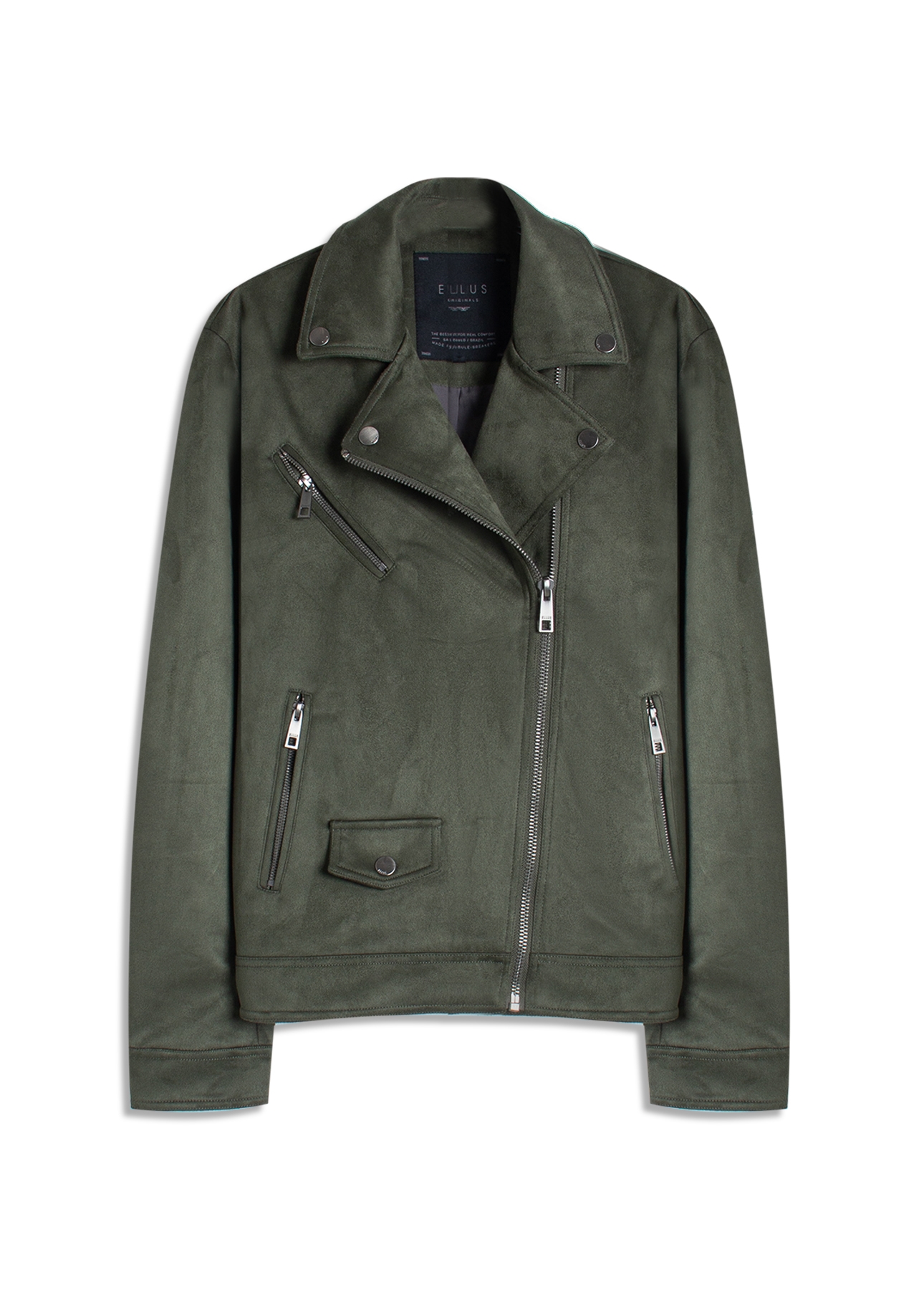 Jaqueta Washed Suede Loose Floresta