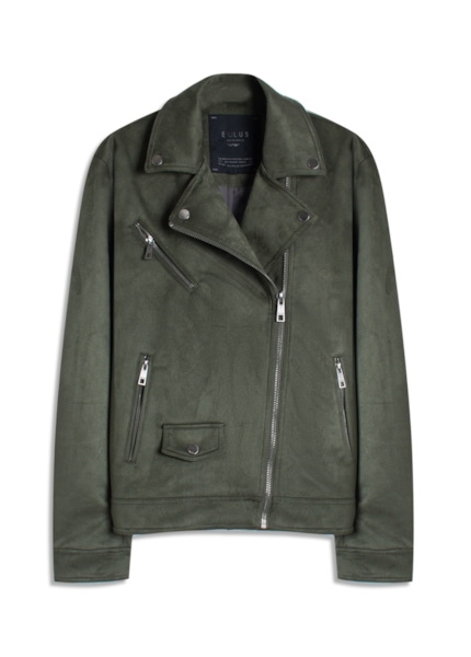 Jaqueta Washed Suede Loose Floresta