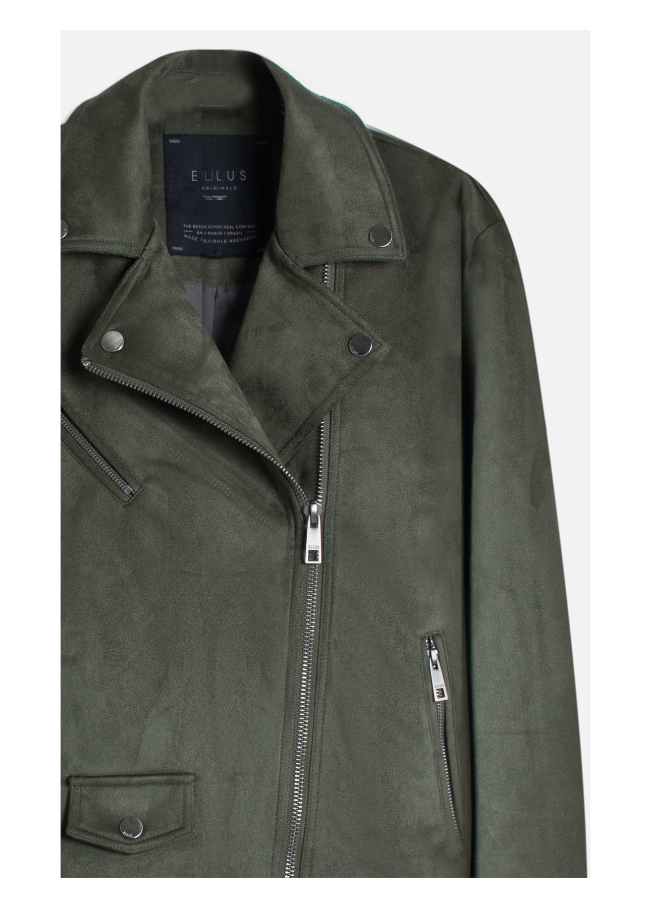 Jaqueta Washed Suede Loose Floresta