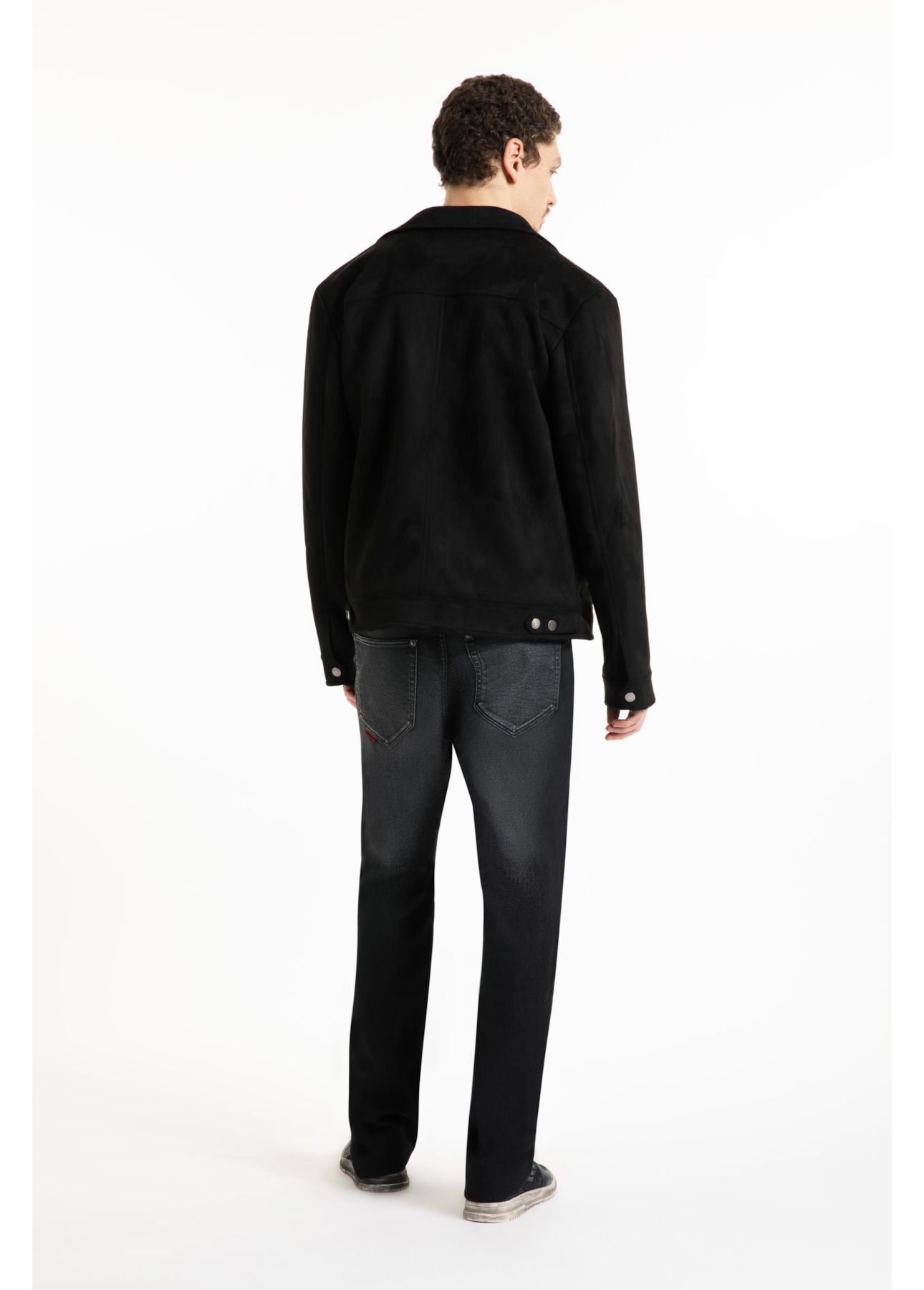 Jaqueta Washed Suede Loose Preto