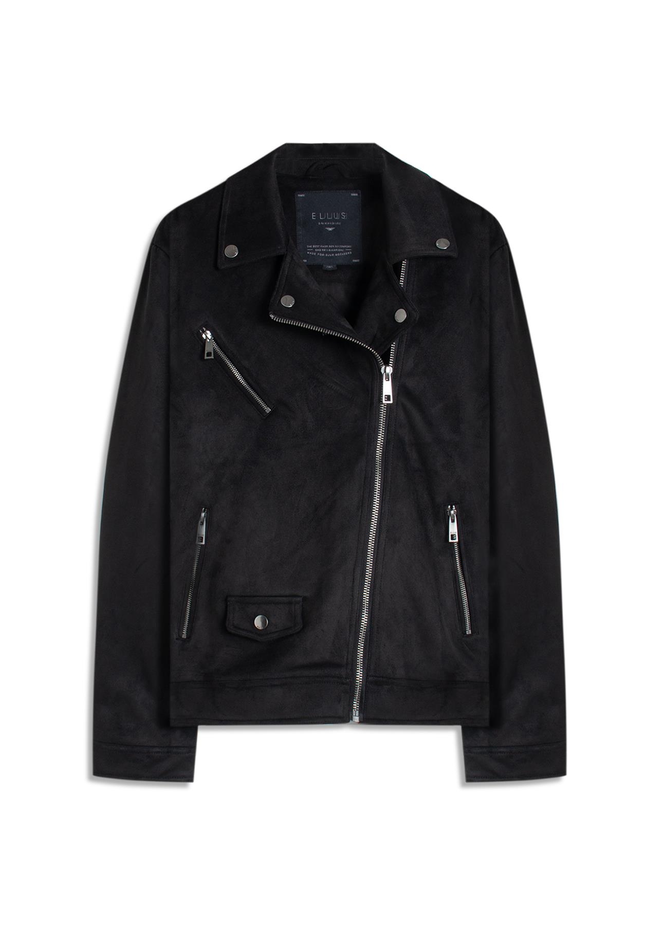 Jaqueta Washed Suede Loose Preto