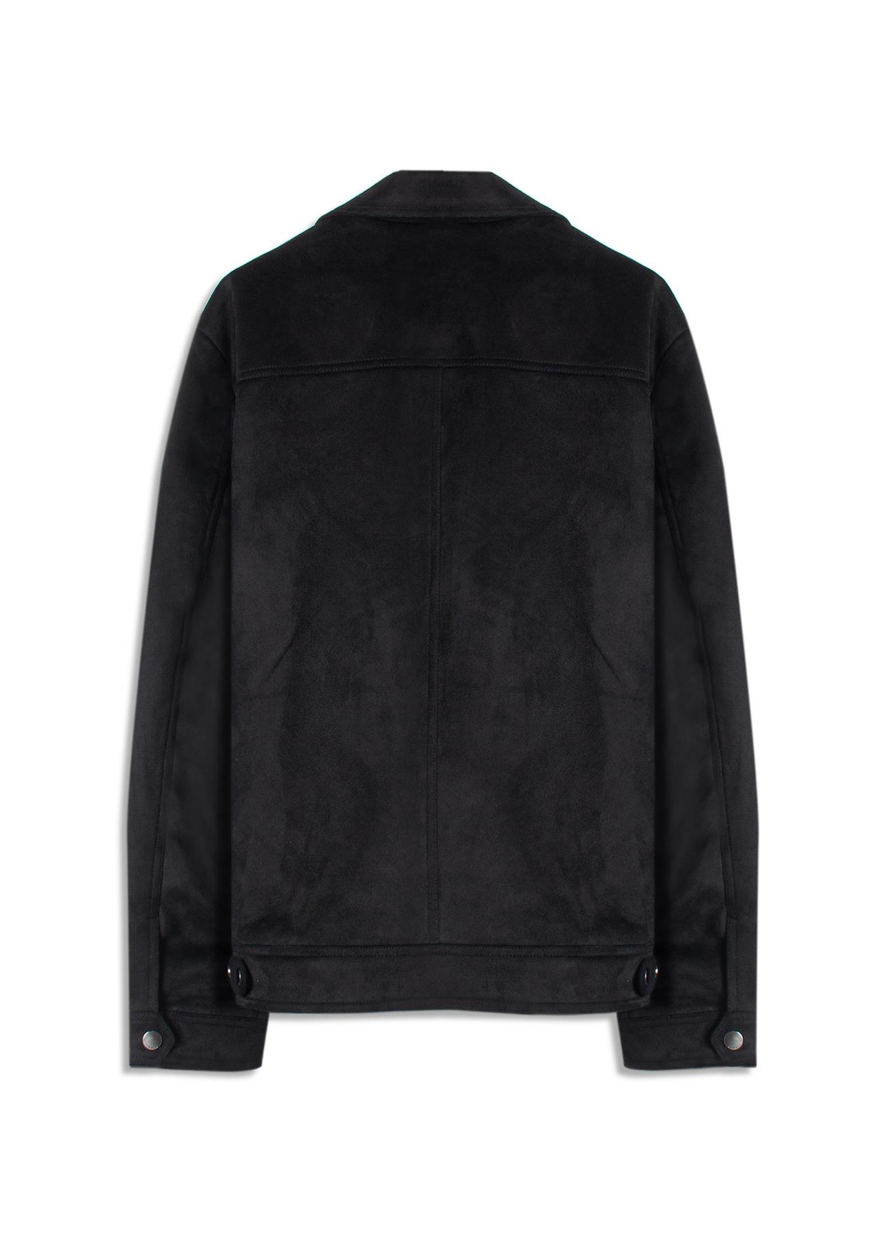 Jaqueta Washed Suede Loose Preto