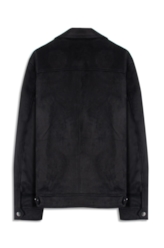 Jaqueta Washed Suede Loose Preto