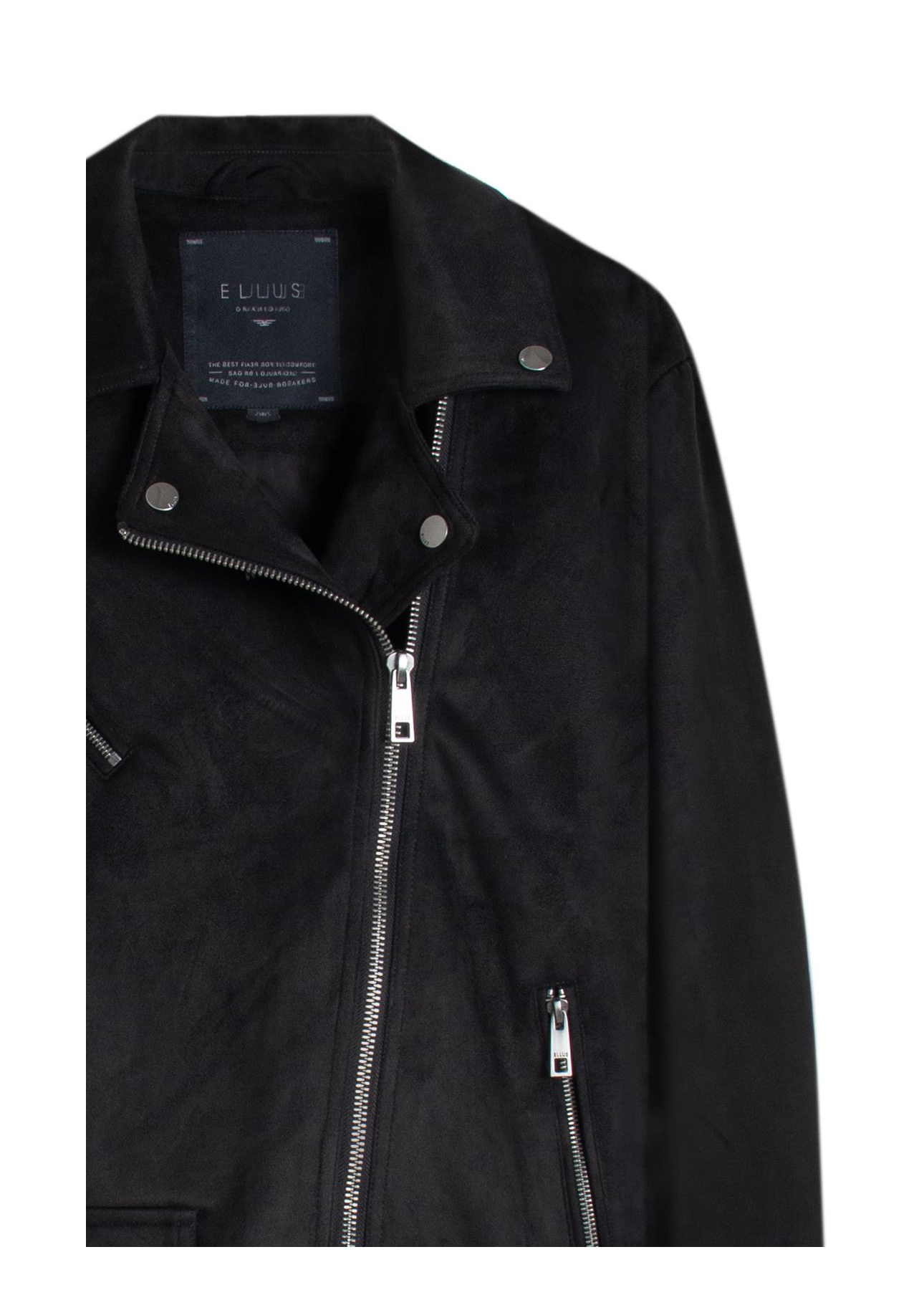 Jaqueta Washed Suede Loose Preto