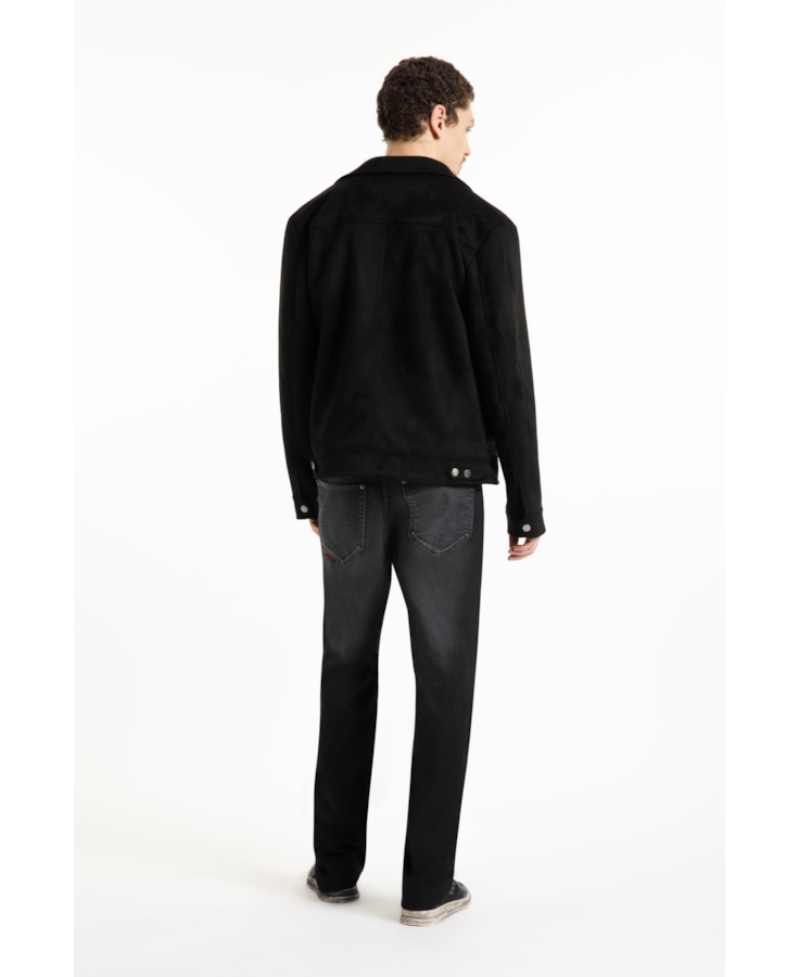 Jaqueta Washed Suede Loose Preto
