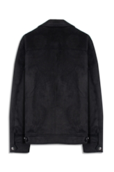 Jaqueta Washed Suede Loose Preto