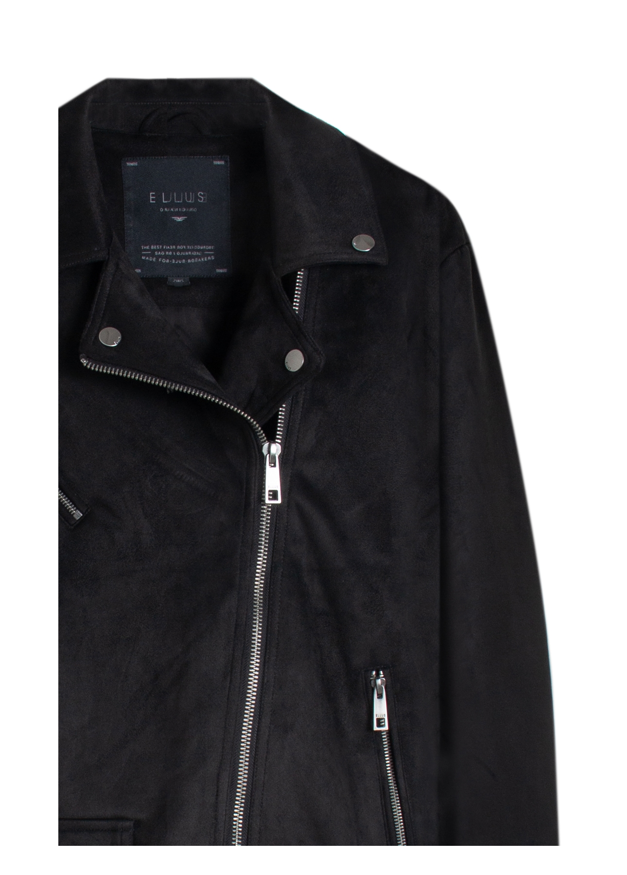 Jaqueta Washed Suede Loose Preto