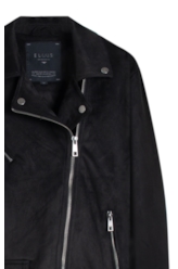 Jaqueta Washed Suede Loose Preto