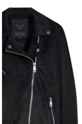 Jaqueta Washed Suede Loose Preto