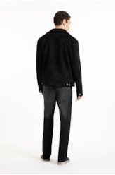 Jaqueta Washed Suede Loose Preto