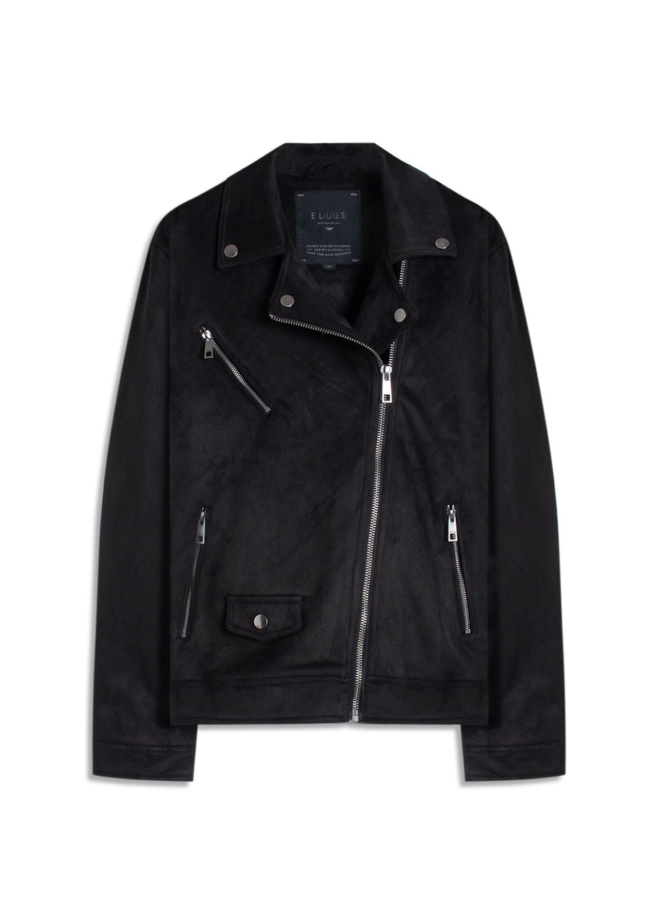 Jaqueta Washed Suede Loose Preto