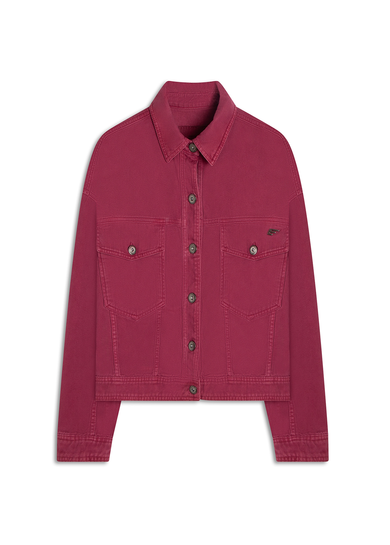 Jaqueta White Denim Oversized Magenta
