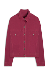 Jaqueta White Denim Oversized Magenta