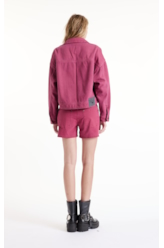 Jaqueta White Denim Oversized Magenta