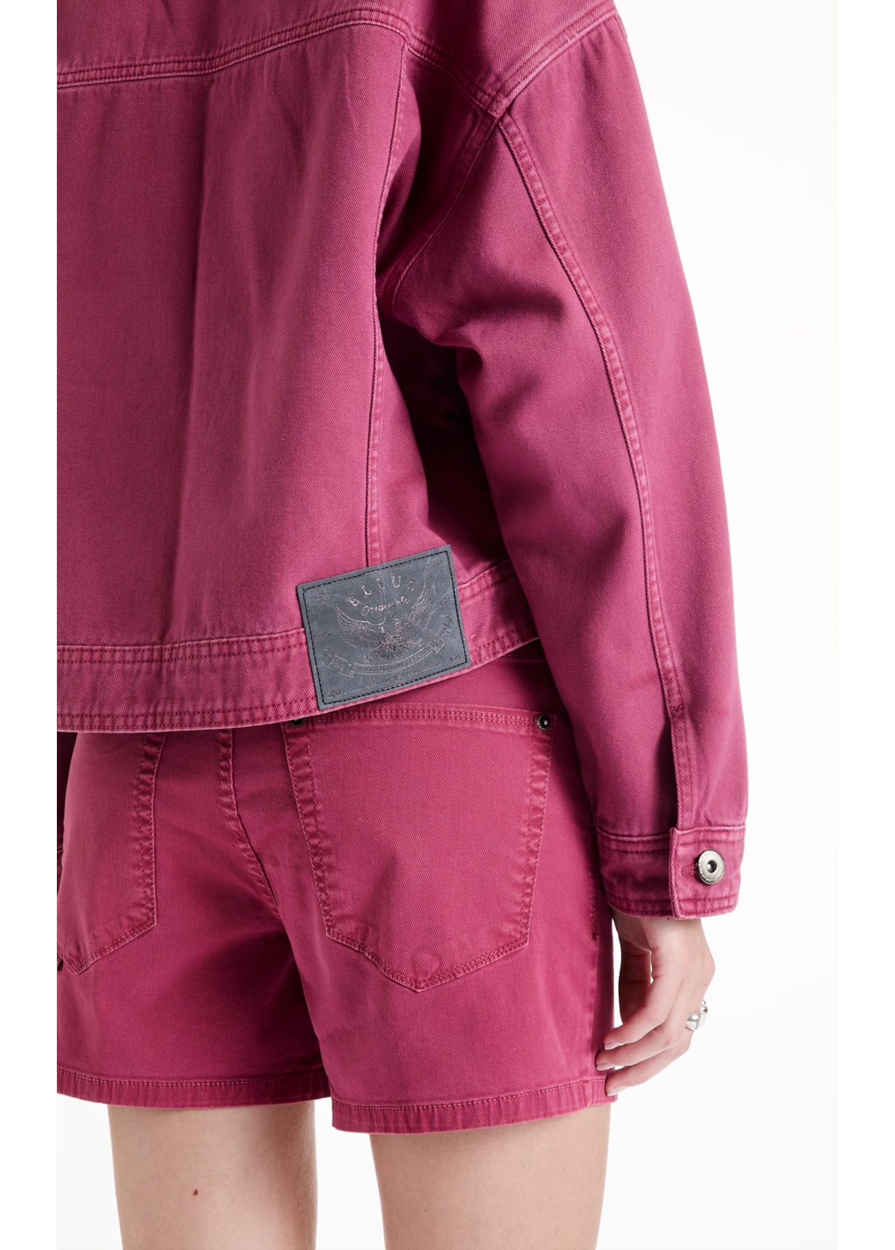 Jaqueta White Denim Oversized Magenta