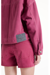 Jaqueta White Denim Oversized Magenta