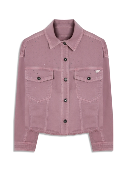 Jaqueta White Denim Oversized Rosa Velho