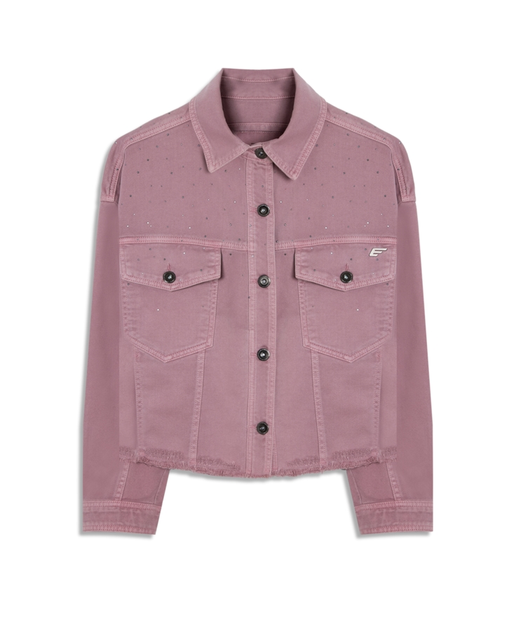 Jaqueta White Denim Oversized Rosa Velho