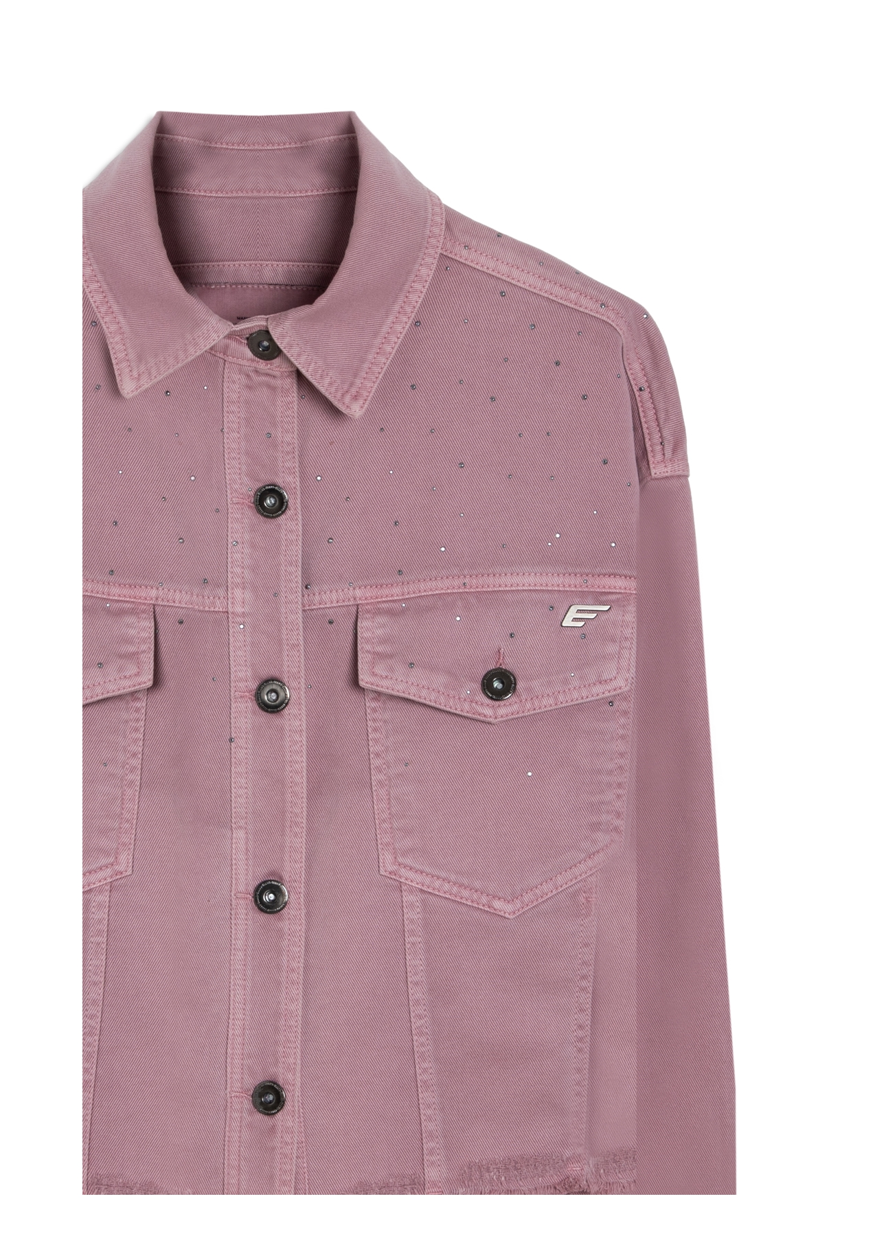 Jaqueta White Denim Oversized Rosa Velho