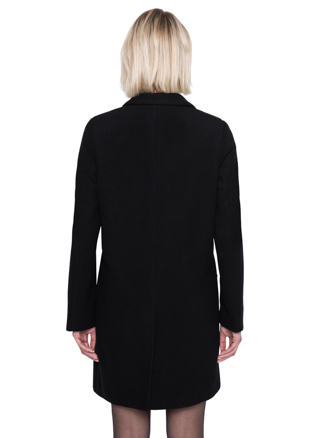 Jaqueta Wool Transpasse Reto Preto