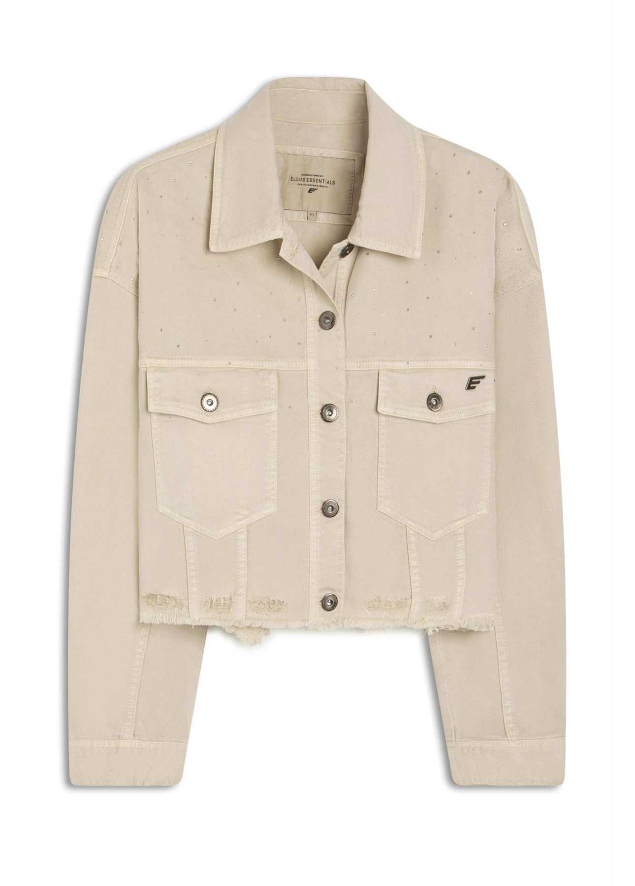 Jaquetas White Denim Oversized Cropped Sandy