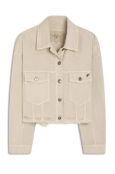 Jaquetas White Denim Oversized Cropped Sandy
