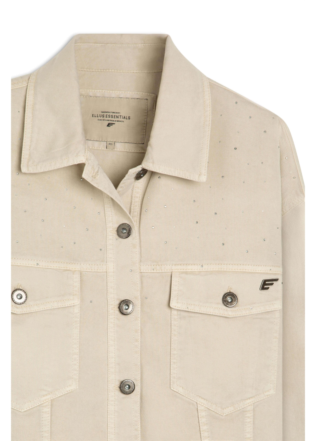 Jaquetas White Denim Oversized Cropped Sandy