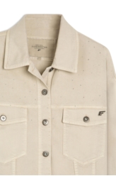 Jaquetas White Denim Oversized Cropped Sandy
