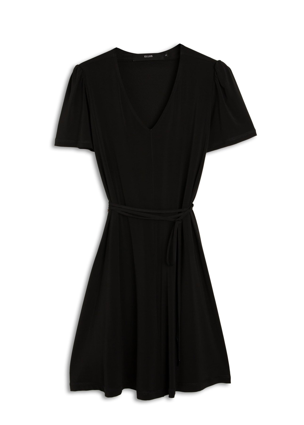 Jersey Gloss Acinturado Manga 3/4 Preto