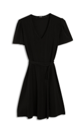 Jersey Gloss Acinturado Manga 3/4 Preto