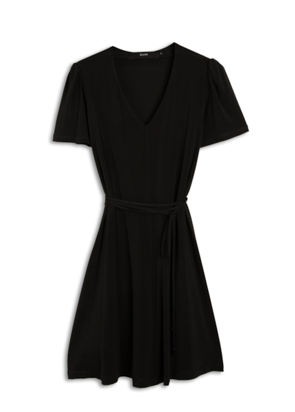 Jersey Gloss Acinturado Manga 3/4 Preto