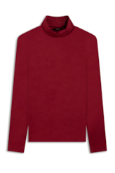 Jersey Leather Colar High Vinho
