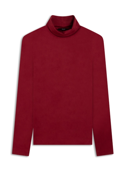 Jersey Leather Colar High Vinho
