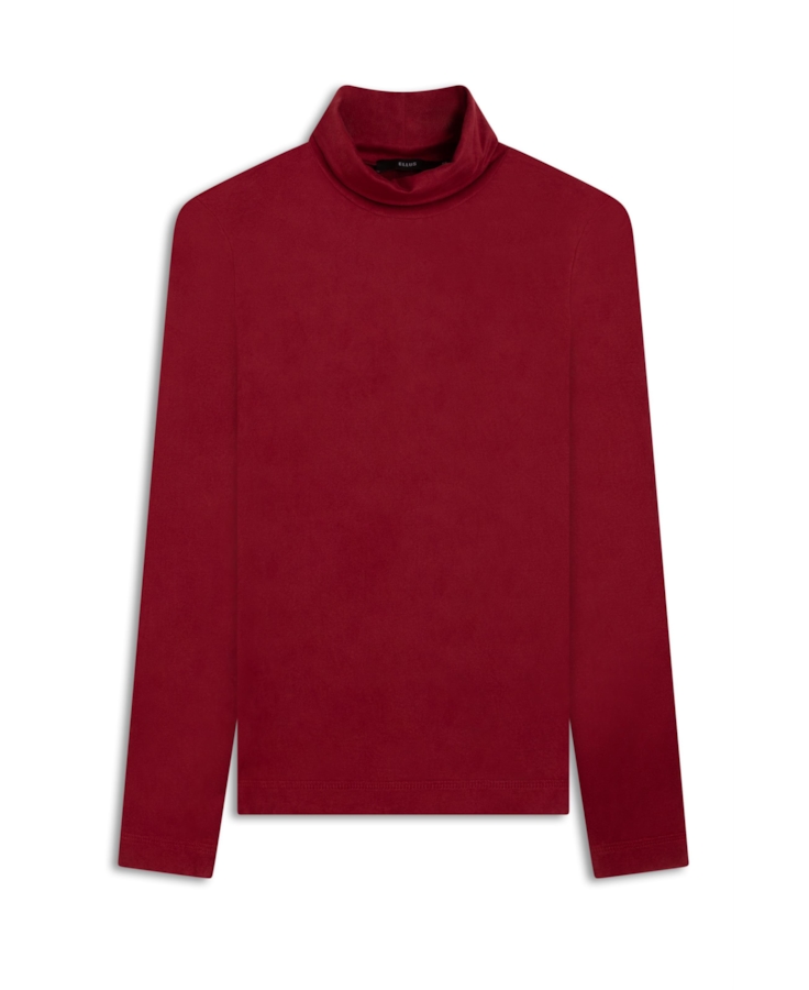 Jersey Leather Colar High Vinho