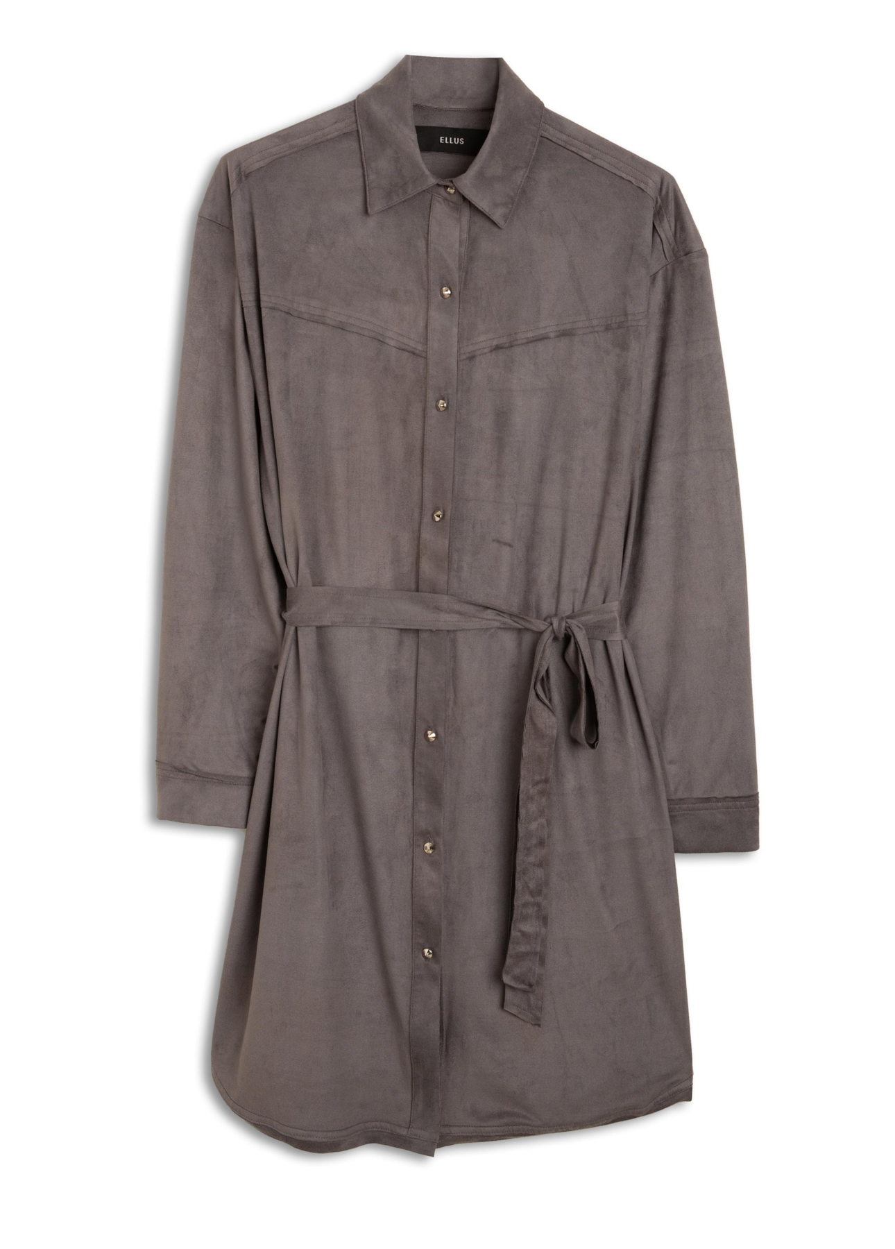 Jersey Leather Western Chemise Charcoal