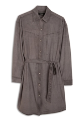 Jersey Leather Western Chemise Charcoal