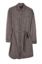 Jersey Leather Western Chemise Charcoal