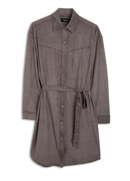 Jersey Leather Western Chemise Charcoal
