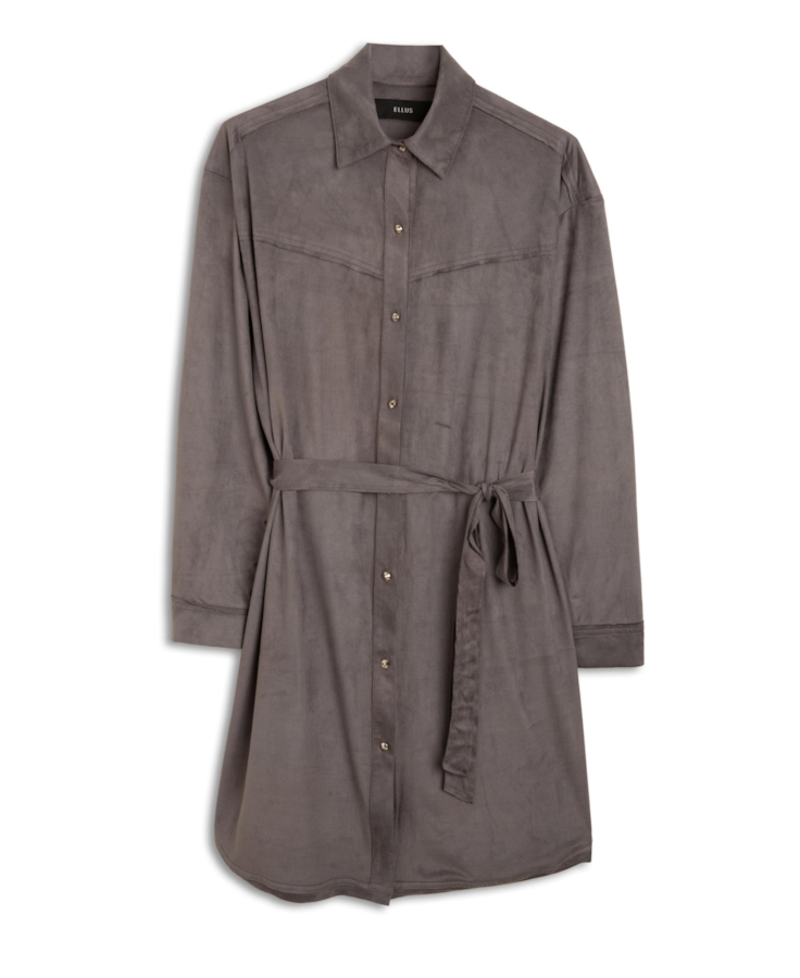 Jersey Leather Western Chemise Charcoal