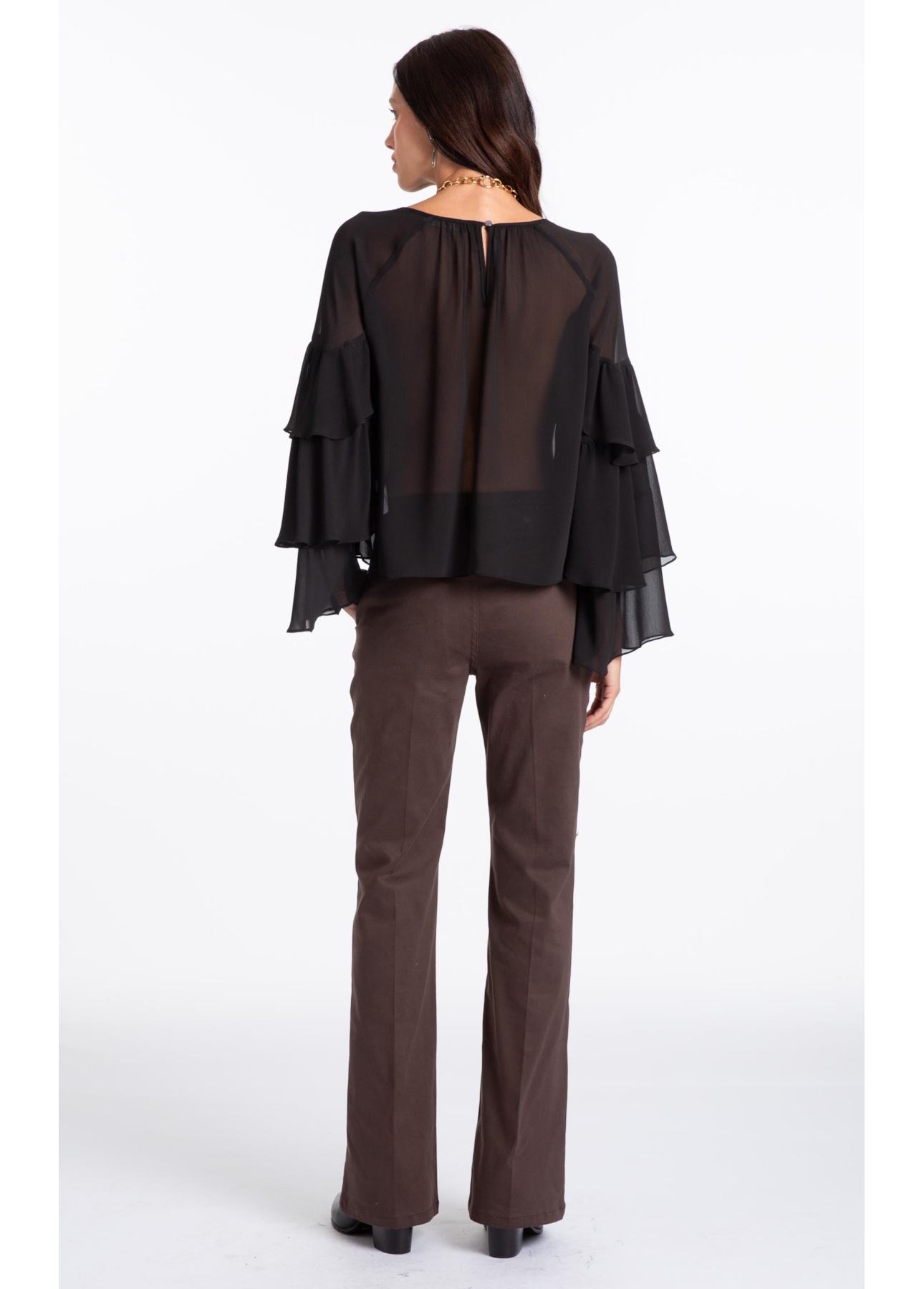 Jogging Color (Flare) b Faca Marrom Escuro