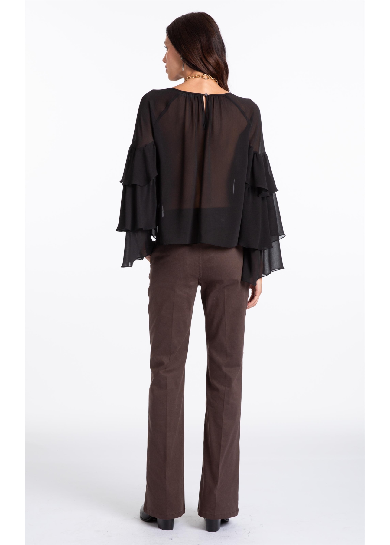 Jogging Color (Flare) b Faca Marrom Escuro