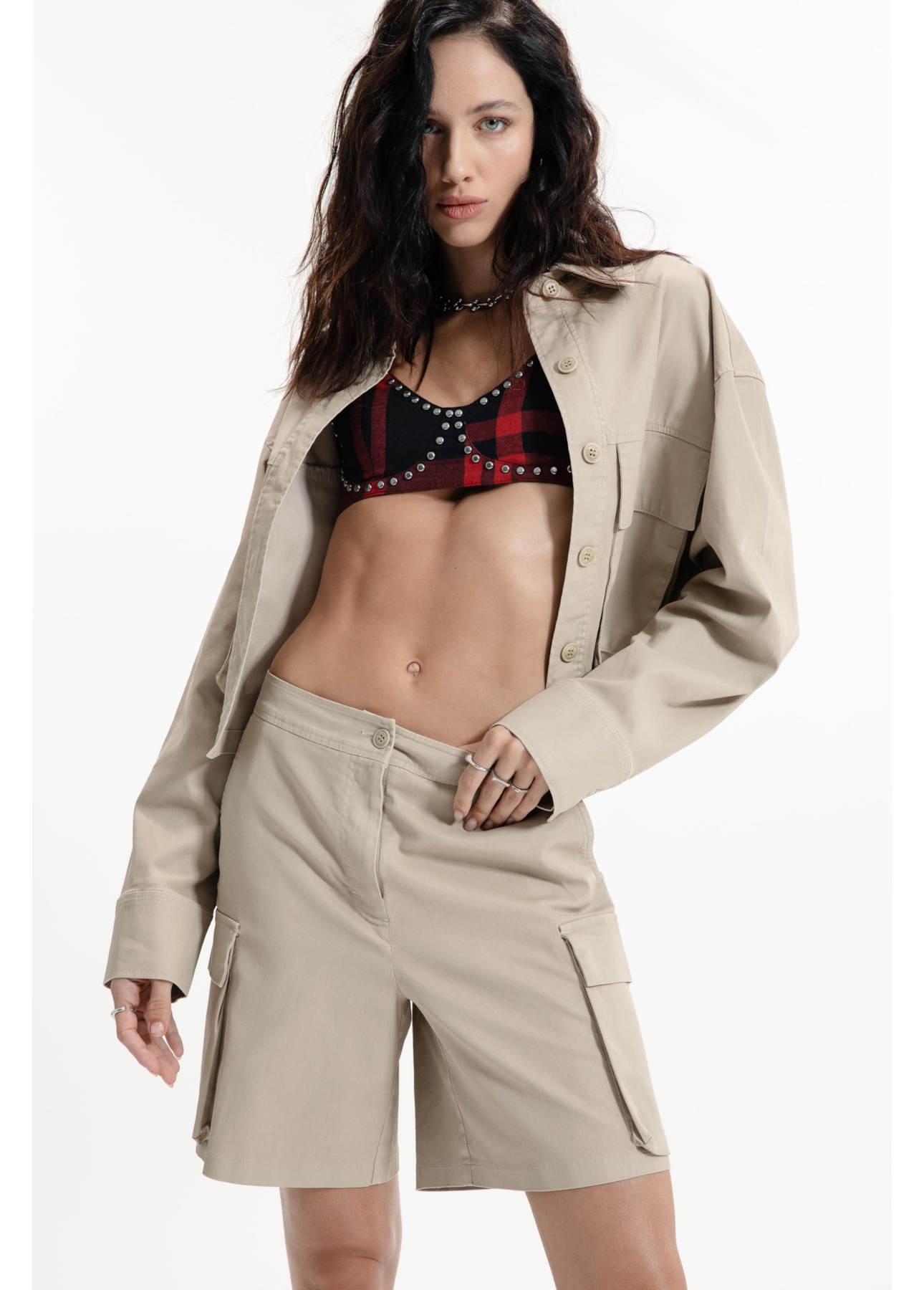 Leather Denim Shorts Sandy