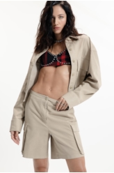 Leather Denim Shorts Sandy