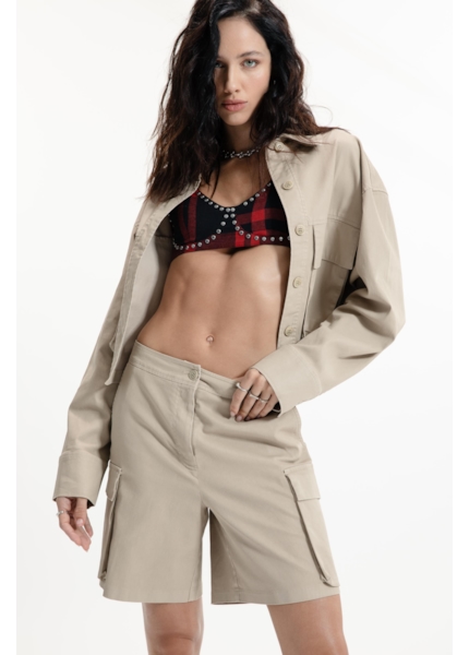 Leather Denim Shorts Sandy