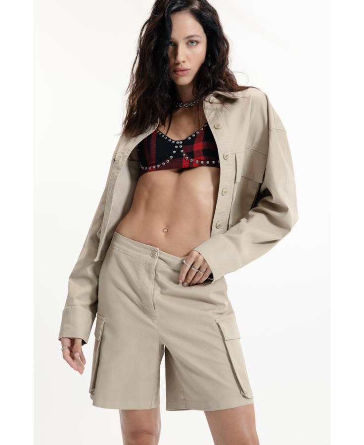Leather Denim Shorts Sandy