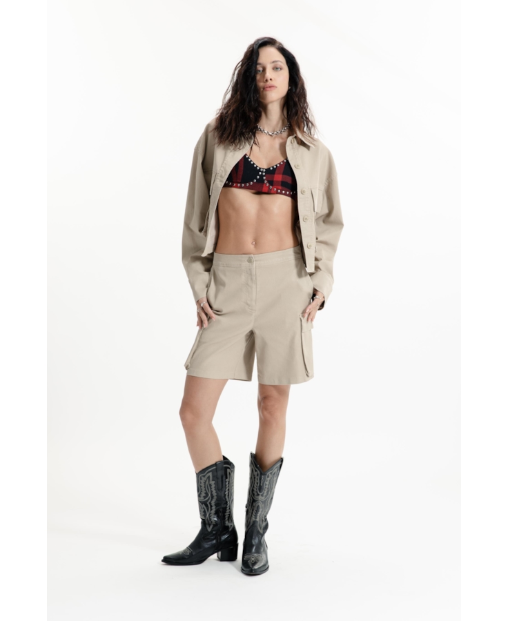 Leather Denim Shorts Sandy