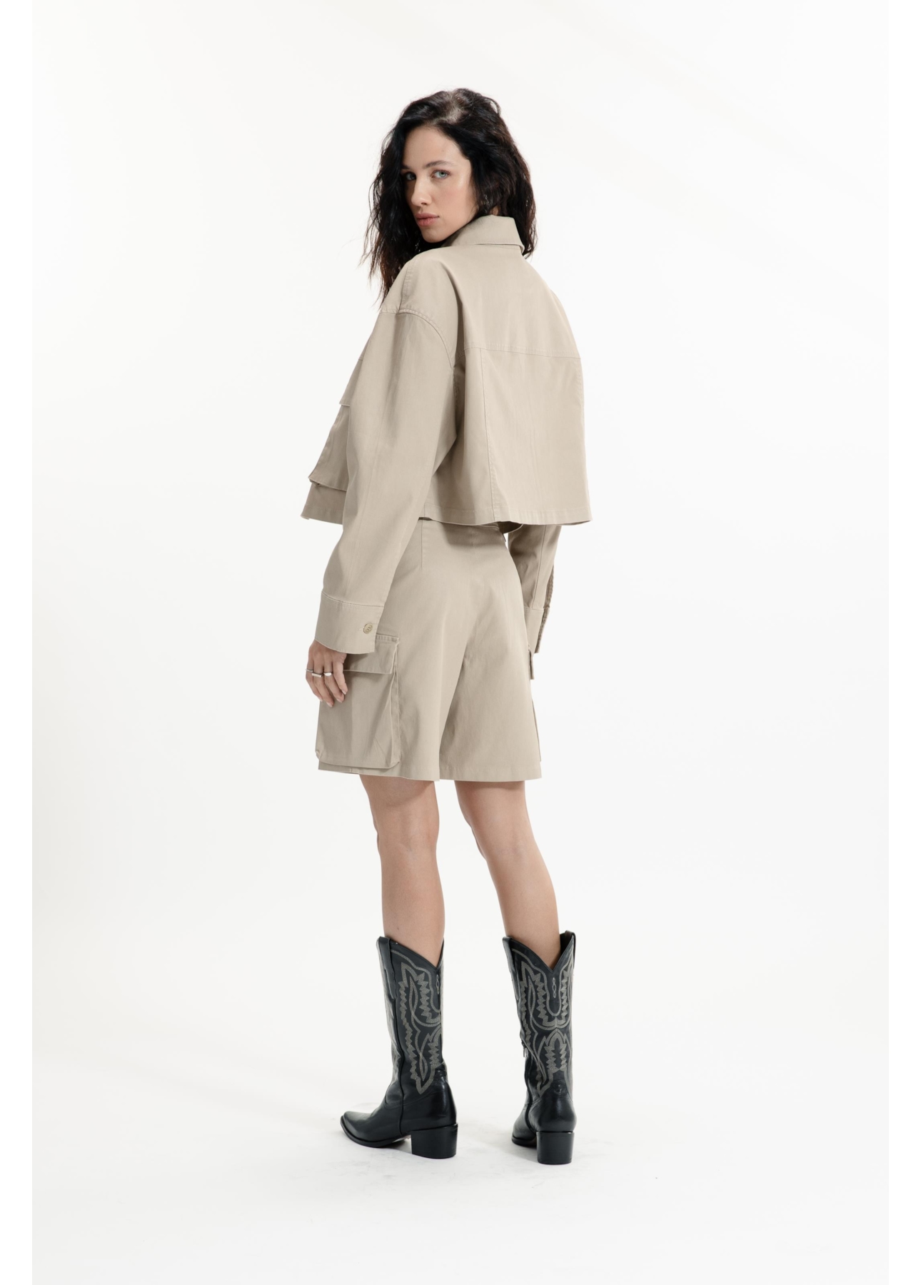 Leather Denim Shorts Sandy