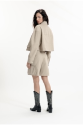 Leather Denim Shorts Sandy